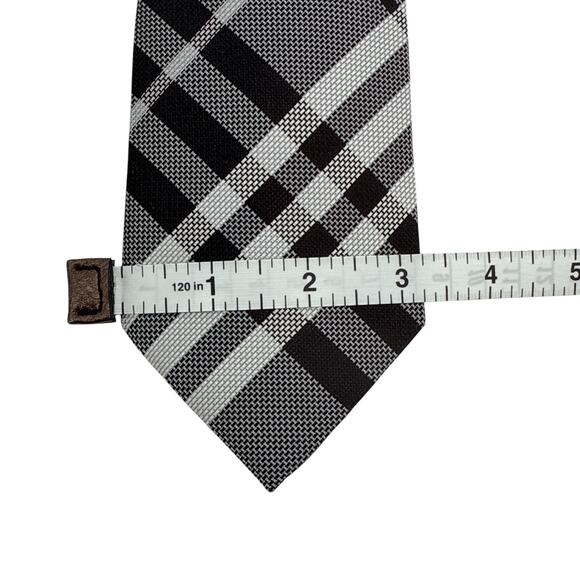 BURBERRY Manston Exploded Check Silk Tie in Charcoal - Picture 10 of 10